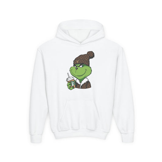 Youth Hoodie — Cozy Frog in Winter Beanie | Cute Kids' Holiday Sweatshirt
