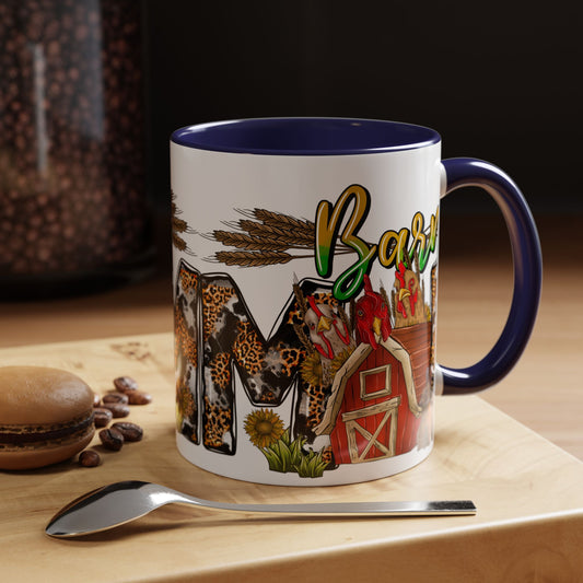 Barn MOM Coffee Mug — Leopard Print Farmhouse Accent Mug (11/15 oz)