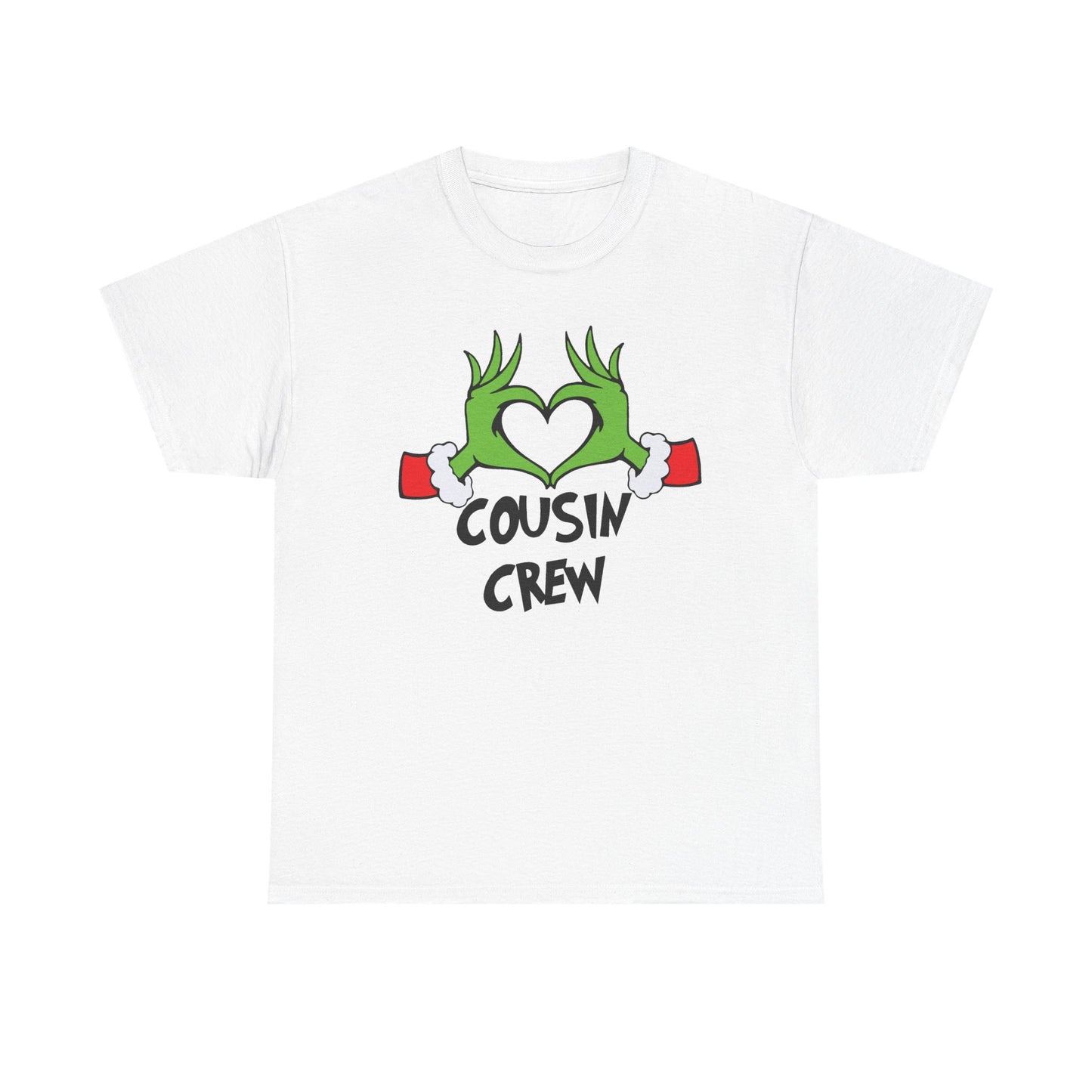 Cousin Crew T-Shirt — Fun Grinch Hands Heart Family Tee