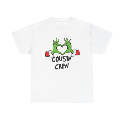 Cousin Crew T-Shirt — Fun Grinch Hands Heart Family Tee