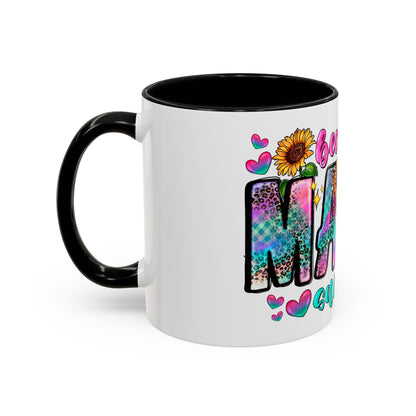 Coffee Mug — "Because Mama Said So" Colorful Sunflower Accent Mug (11/15oz)