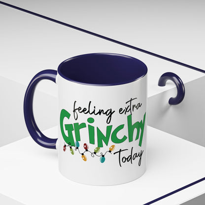 Feeling Extra Grinchy Today Coffee Mug — Holiday Funny Ceramic Mug (11/15oz)