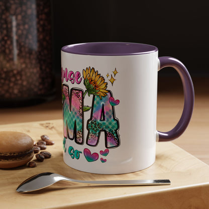 Coffee Mug — "Because Mama Said So" Colorful Sunflower Accent Mug (11/15oz)
