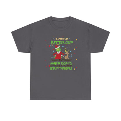 Grinch Christmas Tee — "I Have Anger Issues" Funny Holiday Shirt