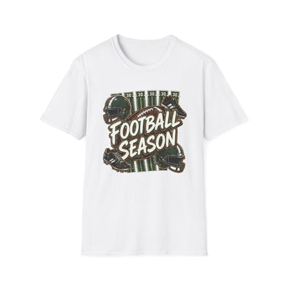Football Season Graphic Tee Vintage Helmet & Ball Design
