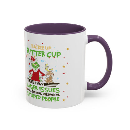 Funny Grinch Christmas Coffee Mug – "I Have Anger Issues" Holiday Accent Mug