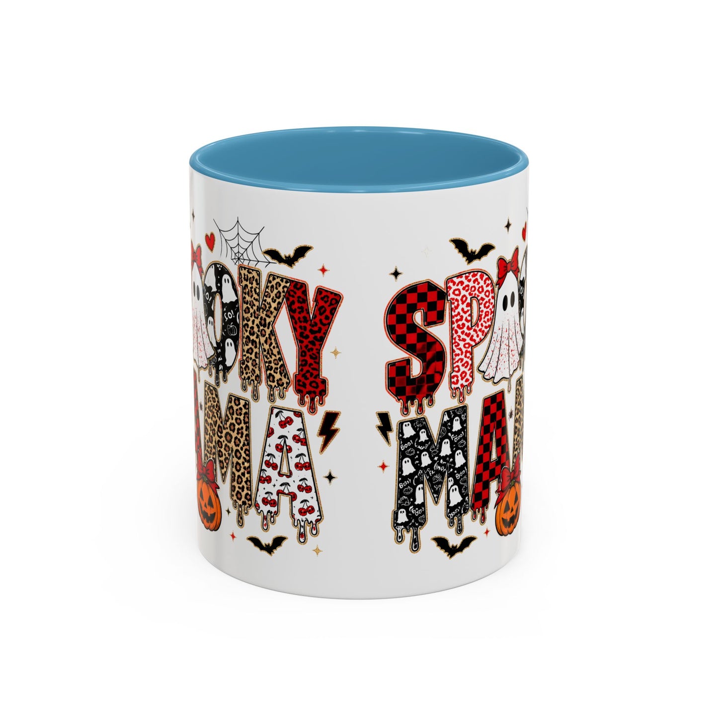 Spooky Mama Accent Coffee Mug — Halloween Ghost Pumpkin 11/15oz