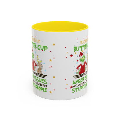 Funny Grinch Christmas Coffee Mug – "I Have Anger Issues" Holiday Accent Mug