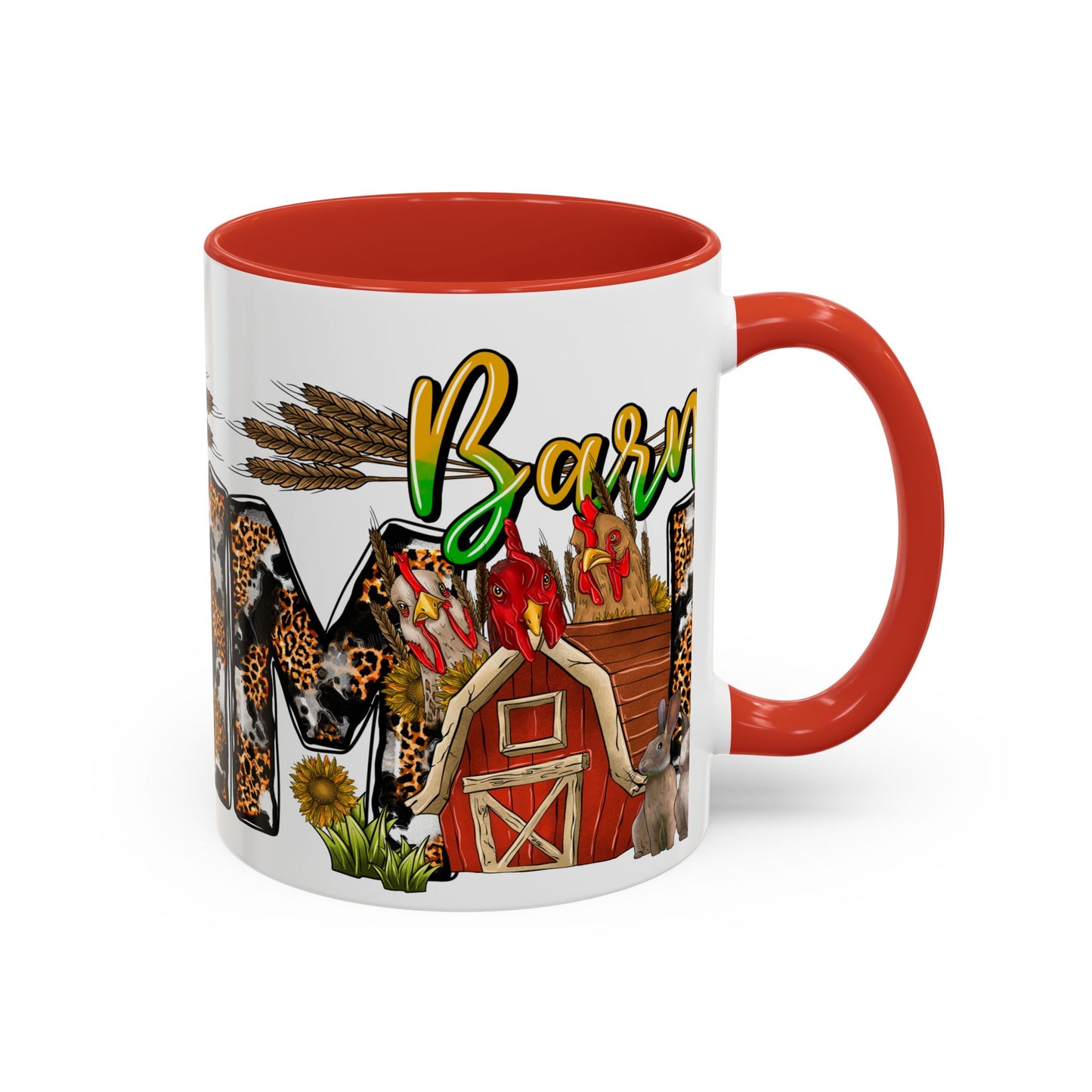Barn MOM Coffee Mug — Leopard Print Farmhouse Accent Mug (11/15 oz)