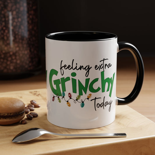 Feeling Extra Grinchy Today Coffee Mug — Holiday Funny Ceramic Mug (11/15oz)