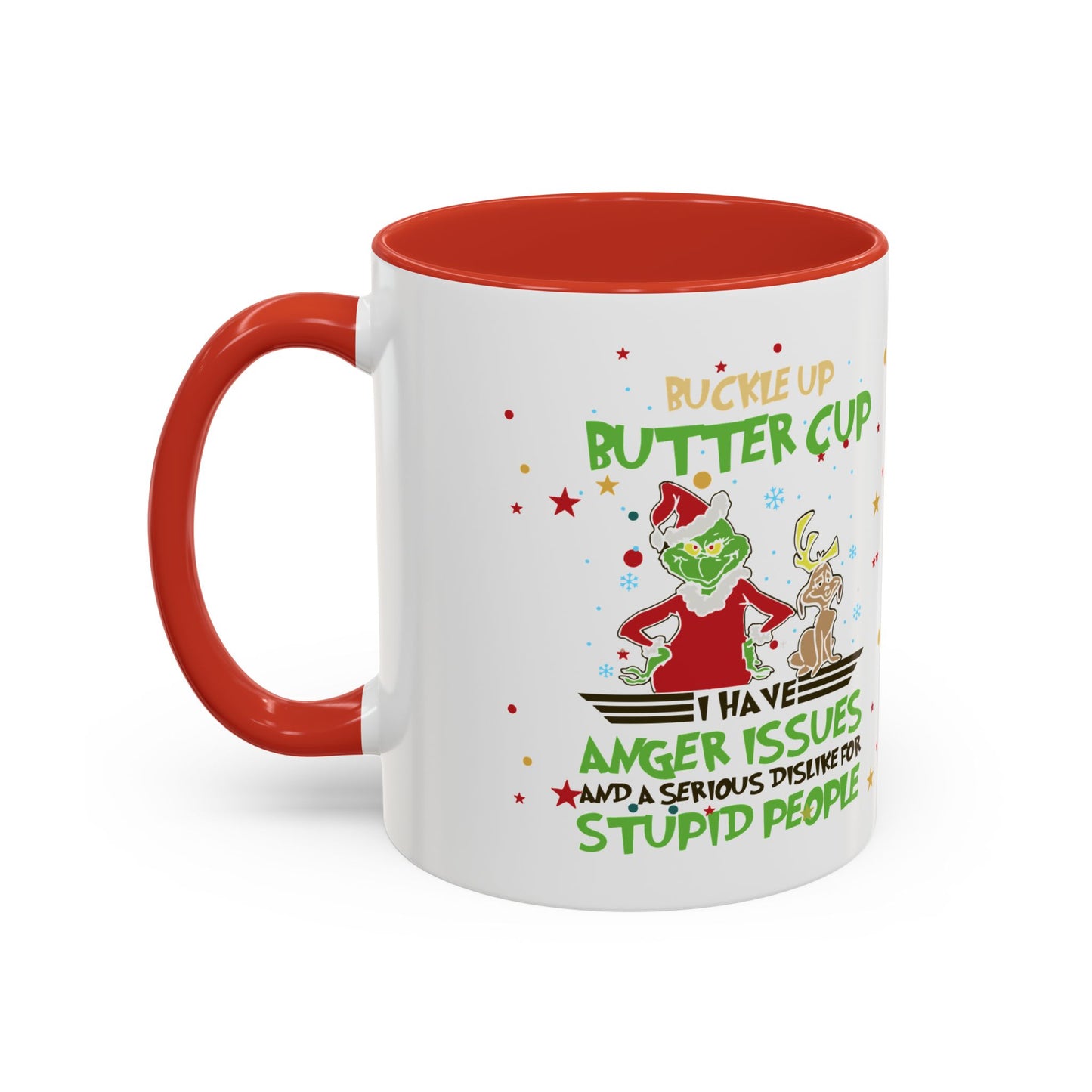 Funny Grinch Christmas Coffee Mug – "I Have Anger Issues" Holiday Accent Mug