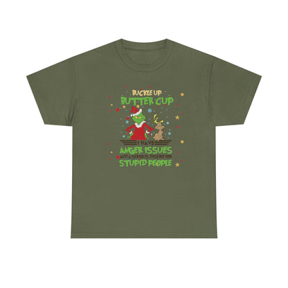 Grinch Christmas Tee — "I Have Anger Issues" Funny Holiday Shirt