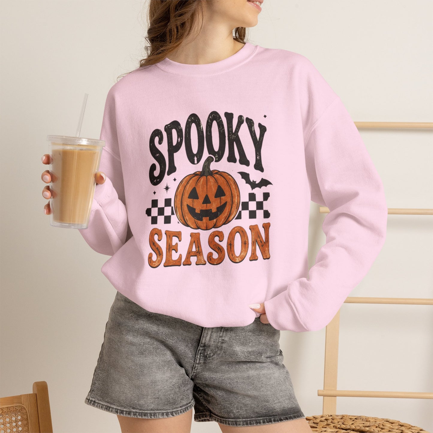 Spooky Season Sweatshirt — Pumpkin Jack-O'-Lantern Halloween Crewneck