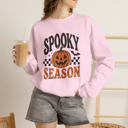 Spooky Season Sweatshirt — Pumpkin Jack-O'-Lantern Halloween Crewneck