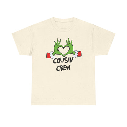Cousin Crew T-Shirt — Fun Grinch Hands Heart Family Tee