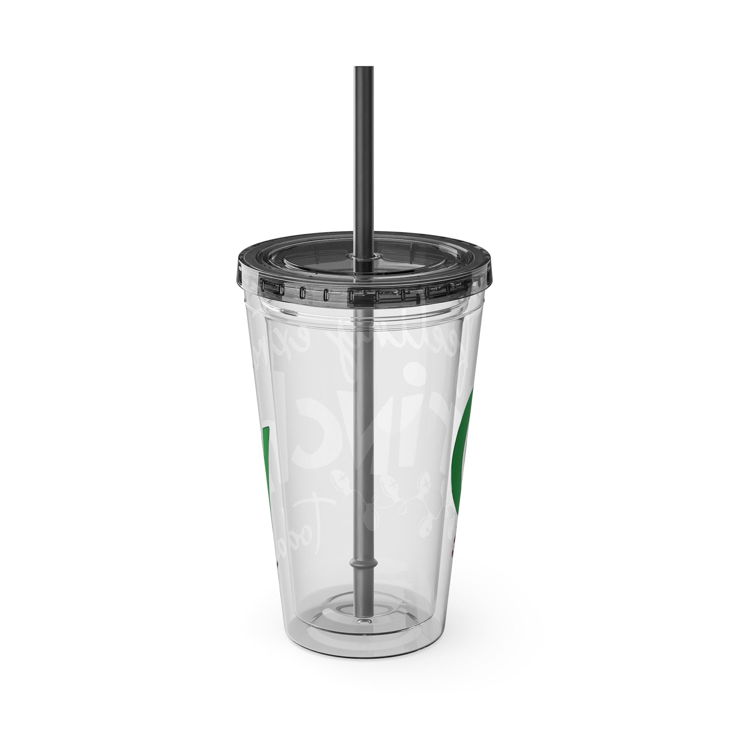 Grinch Quote Tumbler - 16oz Clear Straw Cup (Feeling Extra Grinchy)