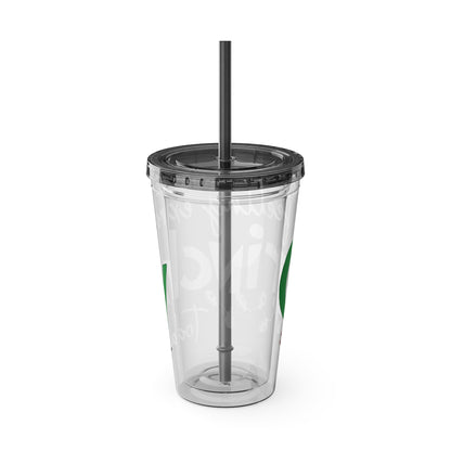 Grinch Quote Tumbler - 16oz Clear Straw Cup (Feeling Extra Grinchy)