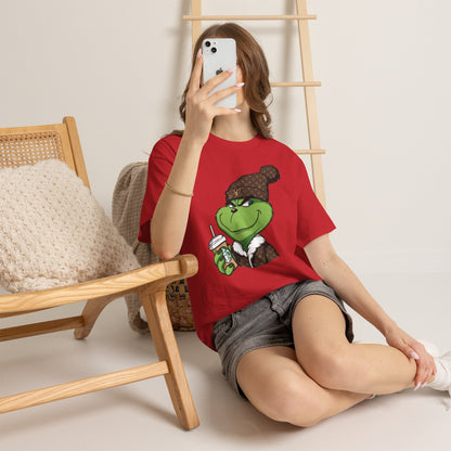 Grinch Winter Beanie Tee — Cozy Holiday Grinch with Hot Cocoa T-Shirt