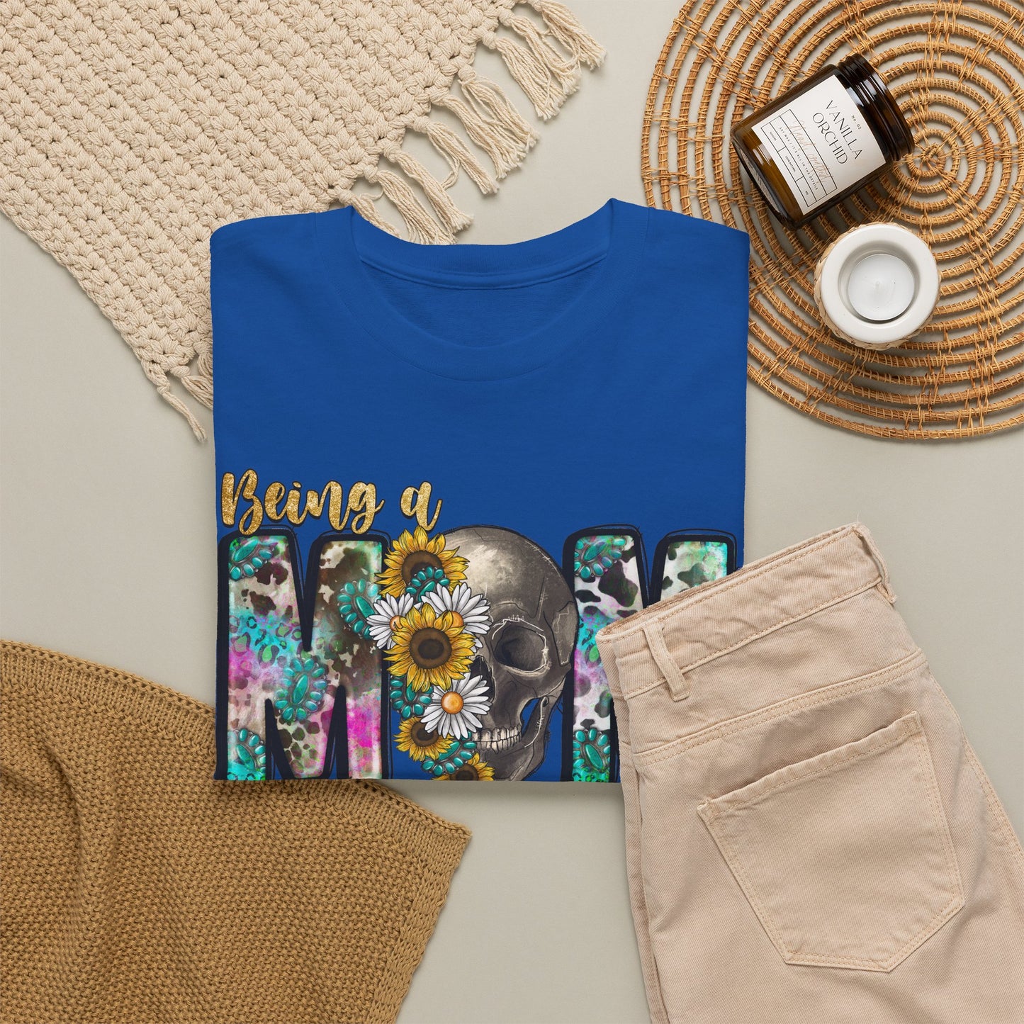 Mom Floral Graphic Tee – "Being a Mom Makes My Life an Adventure"