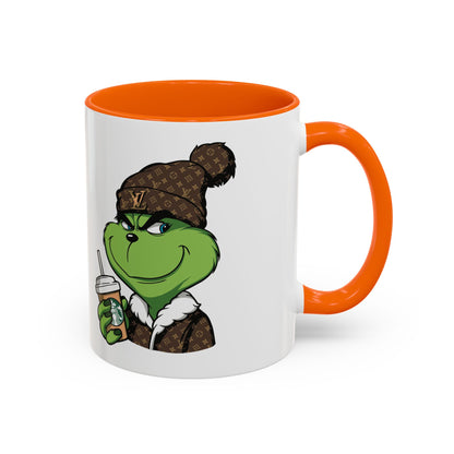 Grinch Luxury Winter Coffee Mug – Designer Beanie & Holiday Drink Cartoon (11/15oz)