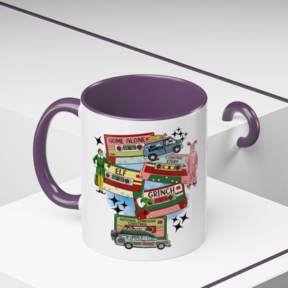 Christmas Movie Collage Coffee Mug – Home Alone, Elf & Grinch Accent Mug