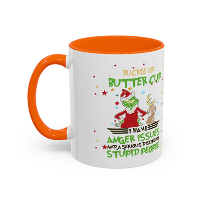 Funny Grinch Christmas Coffee Mug – "I Have Anger Issues" Holiday Accent Mug