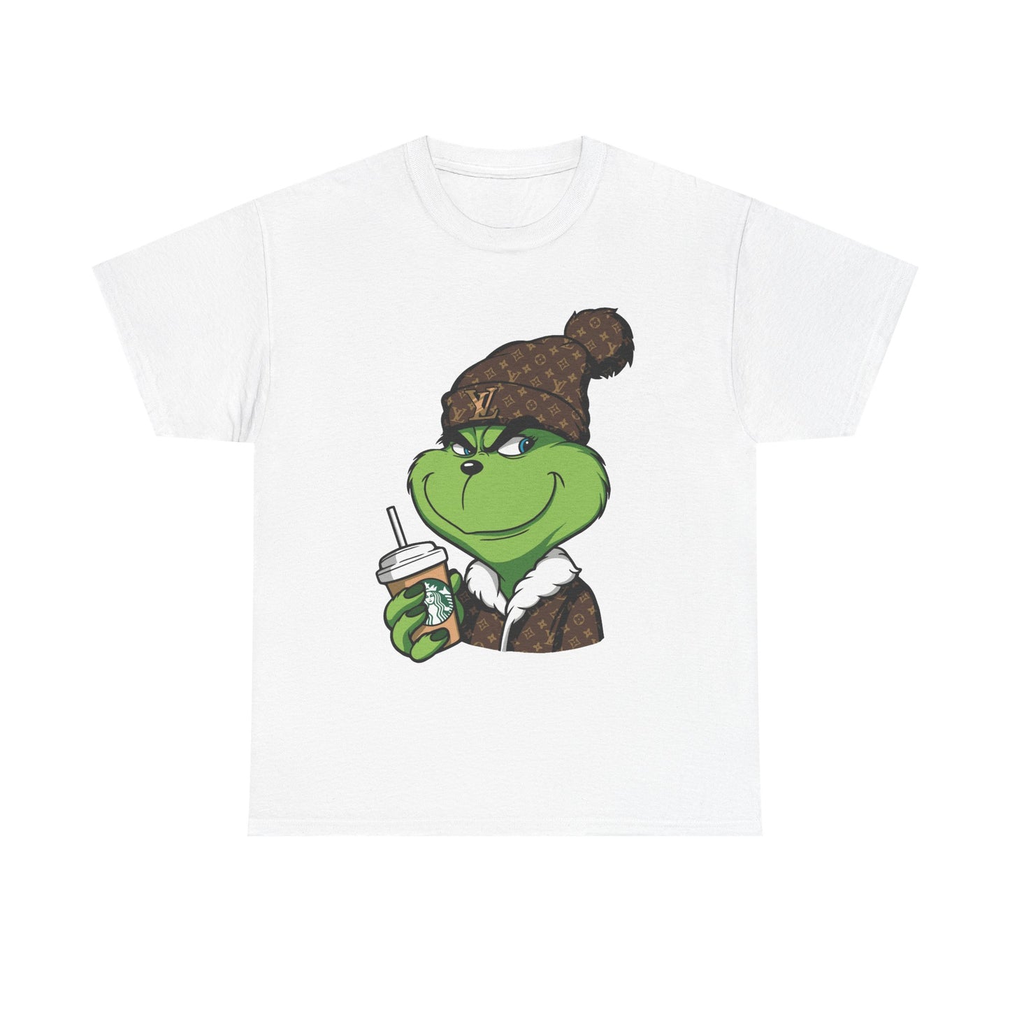 Grinch Winter Beanie Tee — Cozy Holiday Grinch with Hot Cocoa T-Shirt