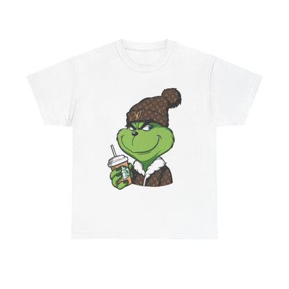 Grinch Winter Beanie Tee — Cozy Holiday Grinch with Hot Cocoa T-Shirt