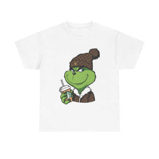 Grinch Winter Beanie Tee — Cozy Holiday Grinch with Hot Cocoa T-Shirt
