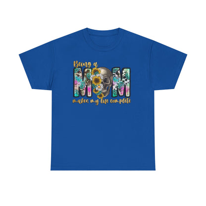 Mom Floral Graphic Tee – "Being a Mom Makes My Life an Adventure"