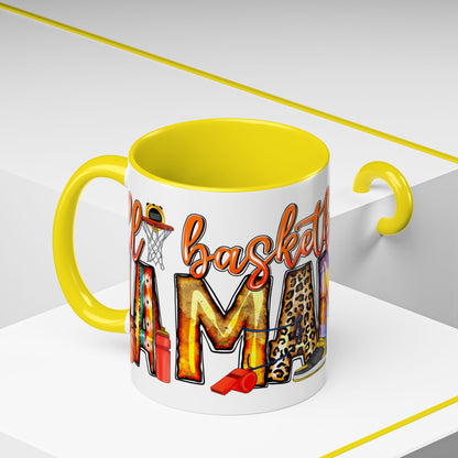 Basketball Mom Accent Coffee Mug – Colorful Sports Mom Gift (11/15oz)