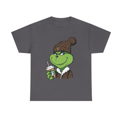 Grinch Winter Beanie Tee — Cozy Holiday Grinch with Hot Cocoa T-Shirt