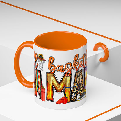 Basketball Mom Accent Coffee Mug – Colorful Sports Mom Gift (11/15oz)