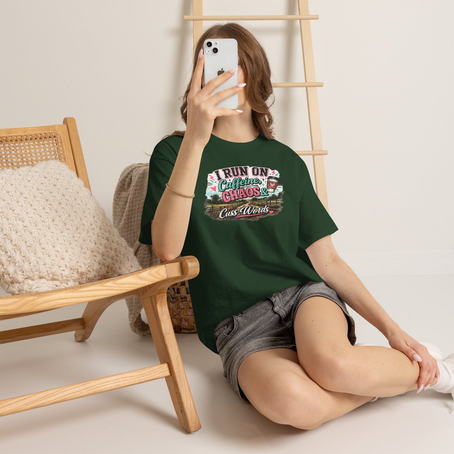 “I Run on Caffeine, Chaos & Cuss Words” Graphic Tee