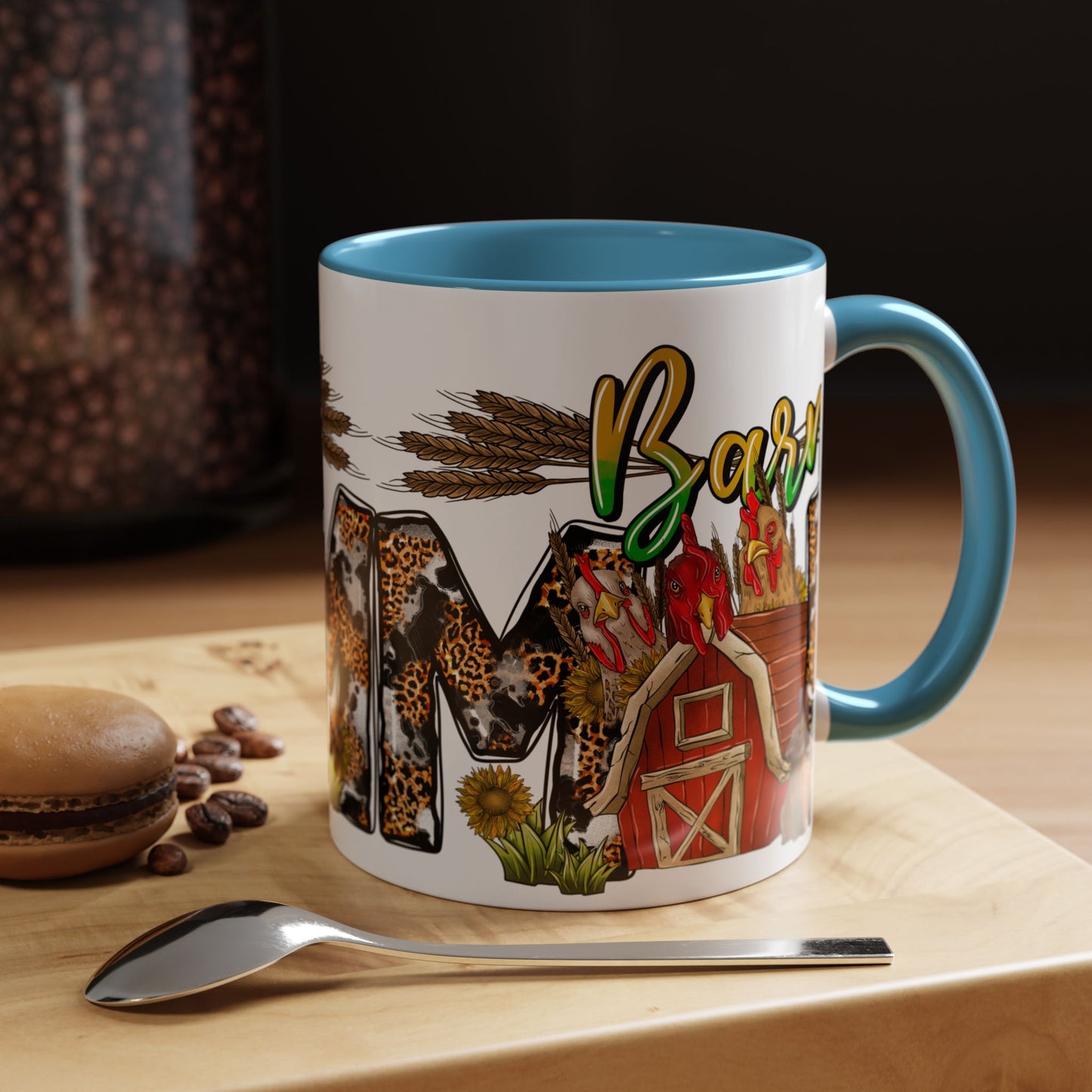 Barn MOM Coffee Mug — Leopard Print Farmhouse Accent Mug (11/15 oz)