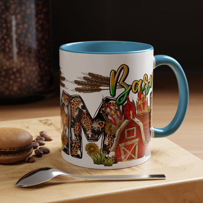 Barn MOM Coffee Mug — Leopard Print Farmhouse Accent Mug (11/15 oz)