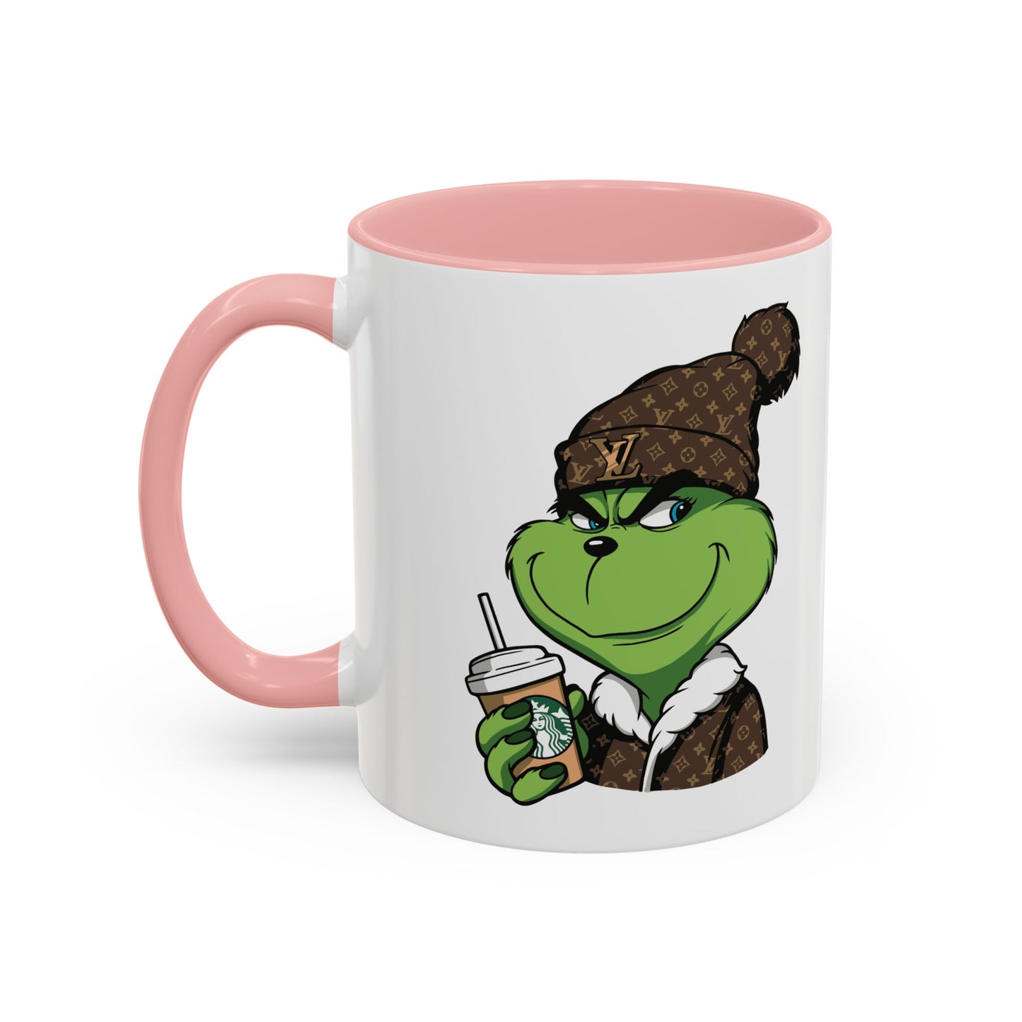 Grinch Luxury Winter Coffee Mug – Designer Beanie & Holiday Drink Cartoon (11/15oz)