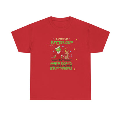 Grinch Christmas Tee — "I Have Anger Issues" Funny Holiday Shirt
