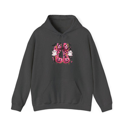 Halloween Pink Pumpkin Hoodie — Cute Spooky Gothic Cats & Bats Sweatshirt