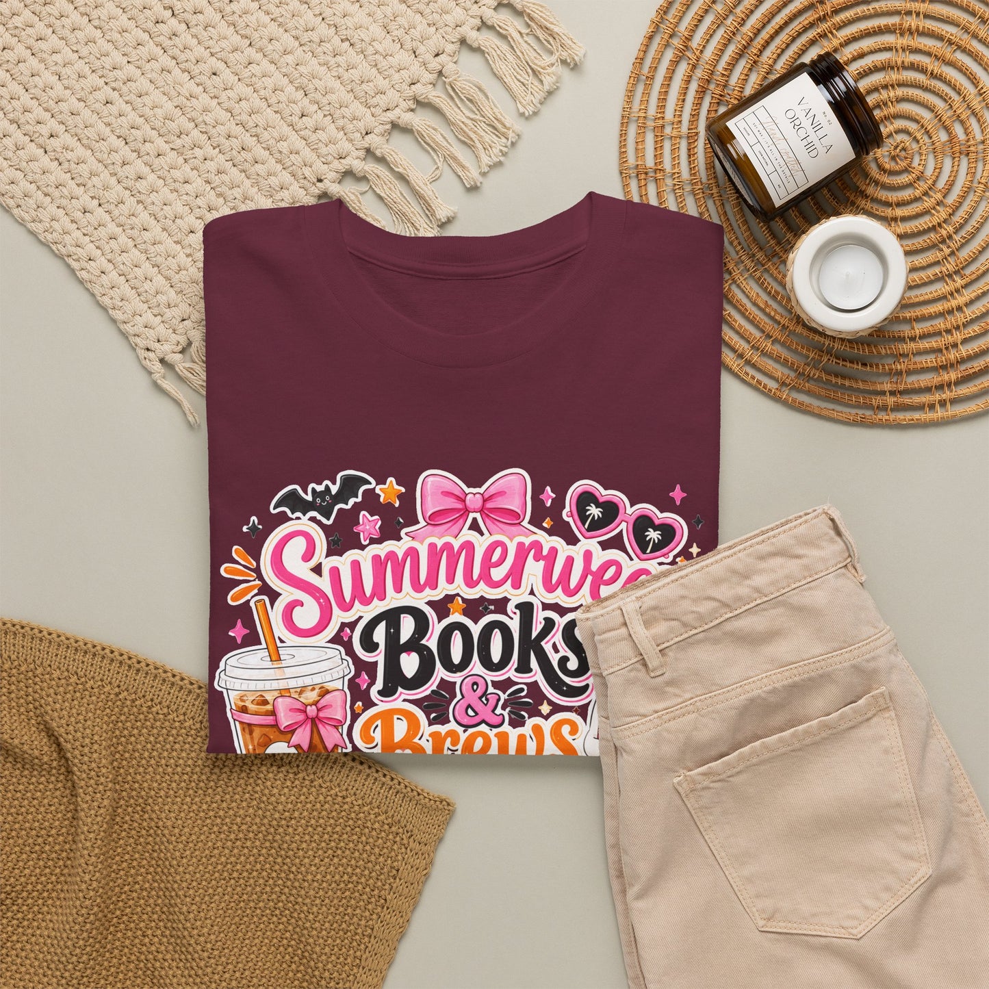 Books & Brews Tee — "Summerween" Cute Halloween Reading Shirt