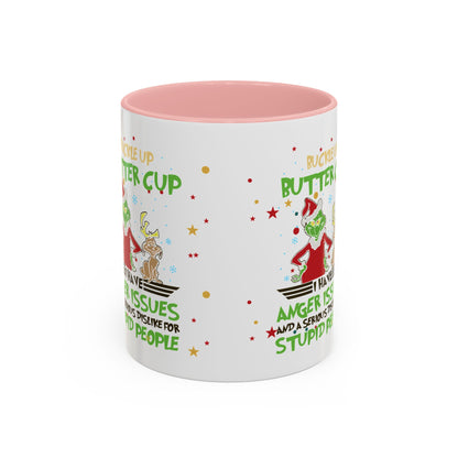 Funny Grinch Christmas Coffee Mug – "I Have Anger Issues" Holiday Accent Mug