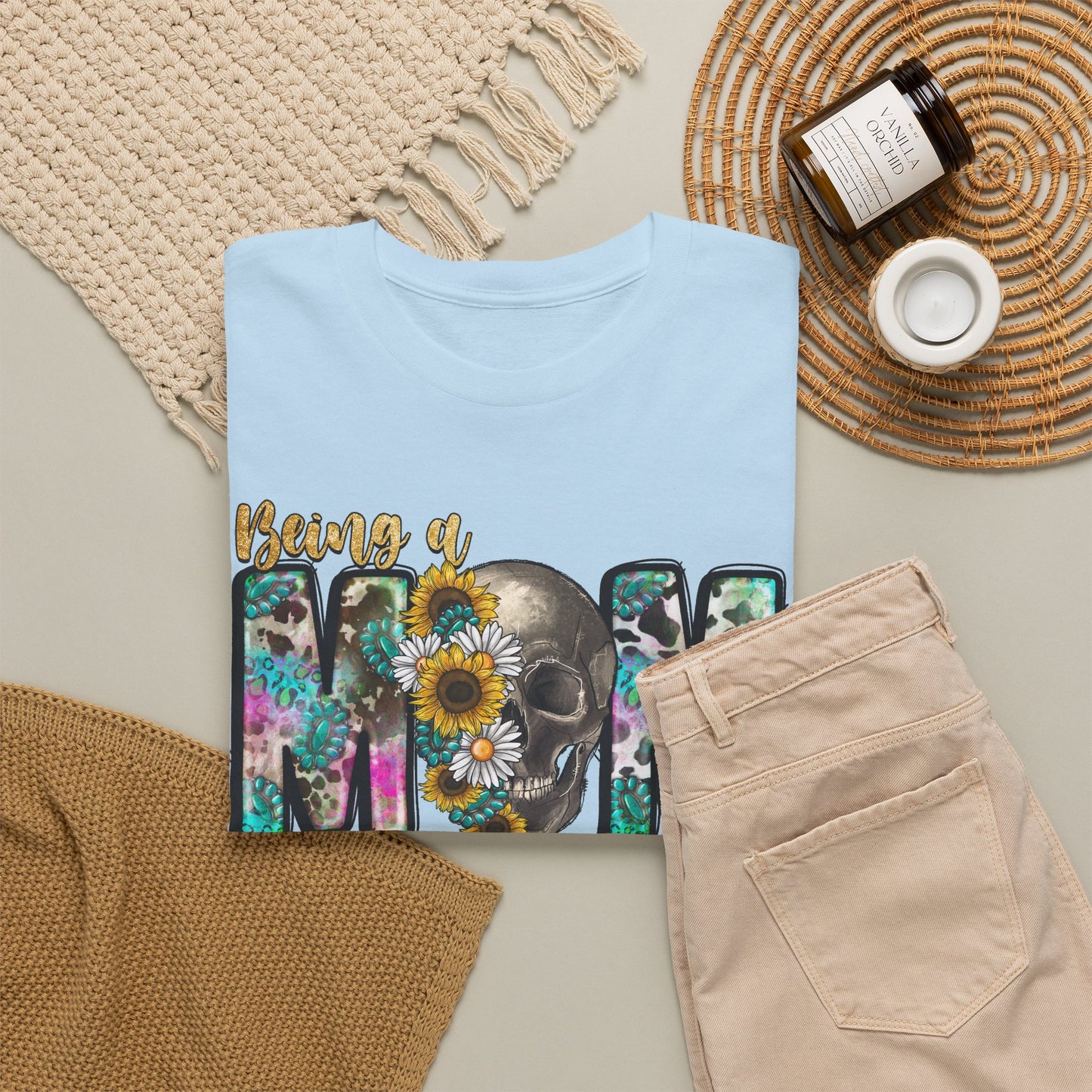 Mom Floral Graphic Tee – "Being a Mom Makes My Life an Adventure"