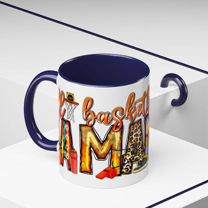 Basketball Mom Accent Coffee Mug – Colorful Sports Mom Gift (11/15oz)