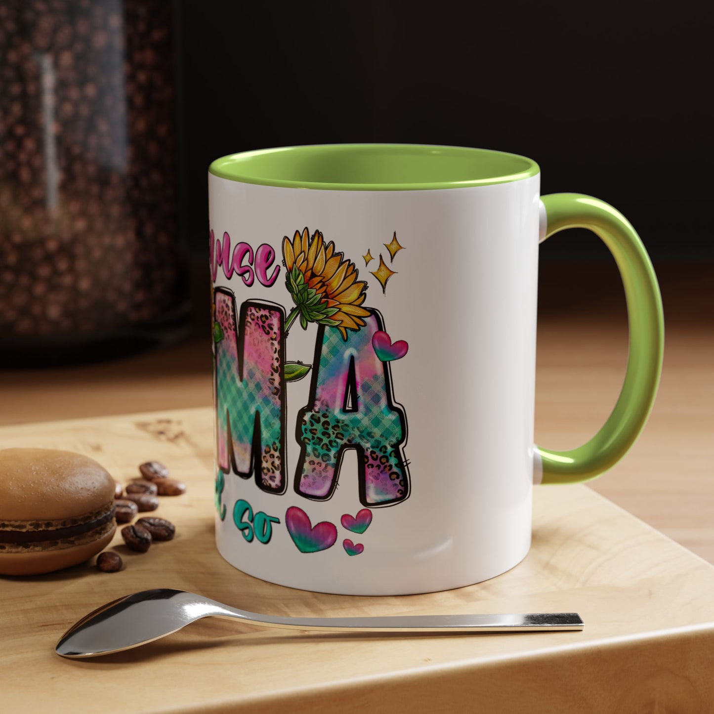 Coffee Mug — "Because Mama Said So" Colorful Sunflower Accent Mug (11/15oz)