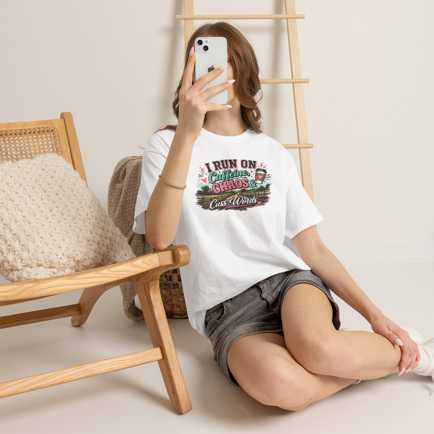 “I Run on Caffeine, Chaos & Cuss Words” Graphic Tee