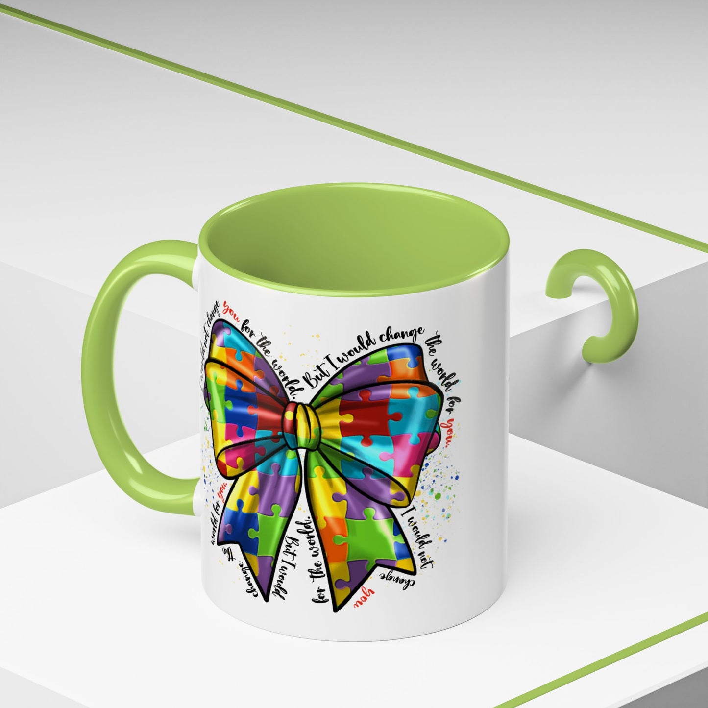Autism Awareness Puzzle Ribbon Coffee Mug (11/15oz)