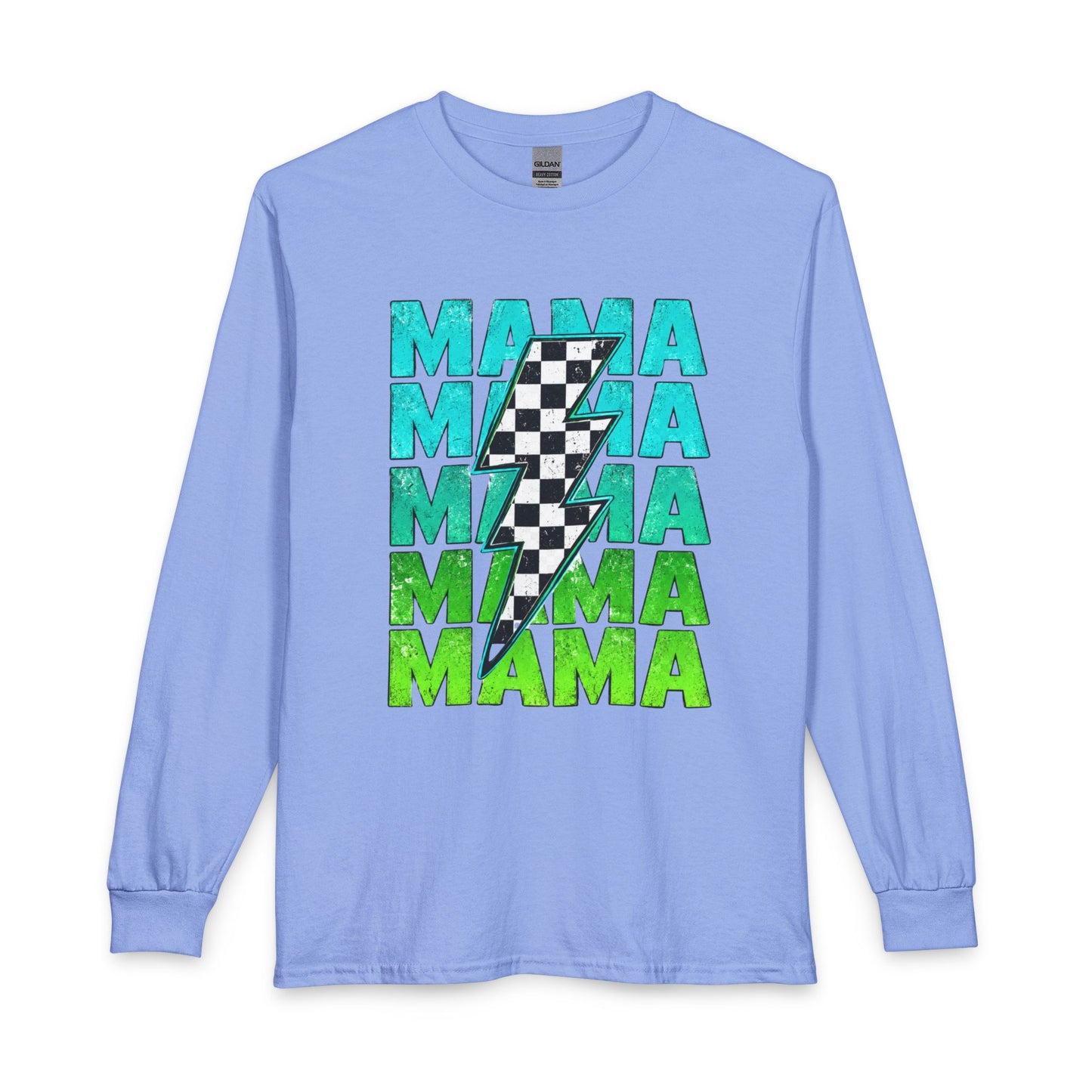 Mama Checkered Lightning Bolt Graphic T-Shirt | Game Day Sports Mom Tee