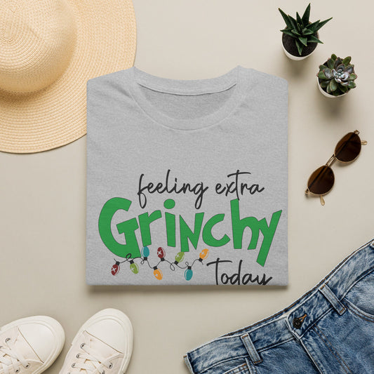 Feeling Extra Grinchy Today T-Shirt — Funny Holiday Christmas Tee with Lights