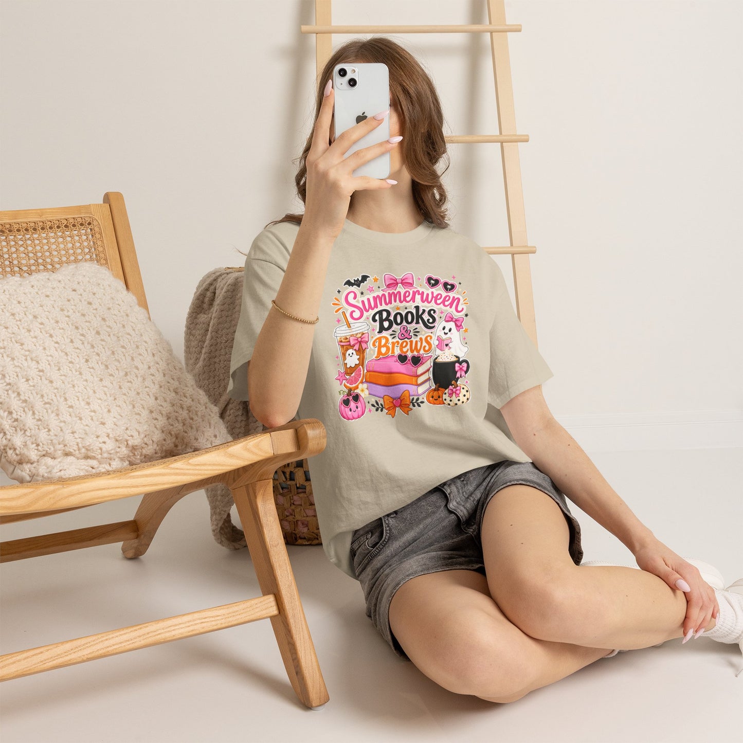 Books & Brews Tee — "Summerween" Cute Halloween Reading Shirt