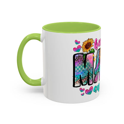 Coffee Mug — "Because Mama Said So" Colorful Sunflower Accent Mug (11/15oz)